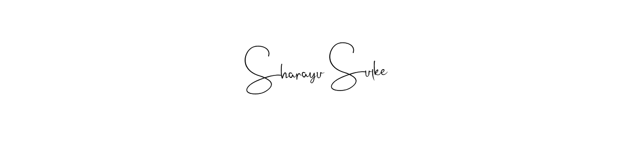 Design your own signature with our free online signature maker. With this signature software, you can create a handwritten (Andilay-7BmLP) signature for name Sharayu Sulke. Sharayu Sulke signature style 4 images and pictures png