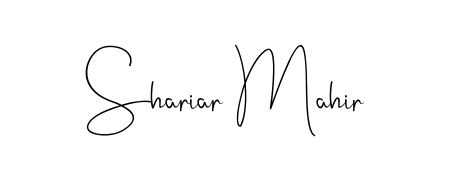 A sleek calligraphic signature for name Shariar Mahir utilizing Andilay-7BmLP styling. Great for adding personal signatures to photos and art. Shariar Mahir signature style 4 images and pictures png