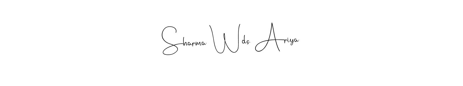 Similarly Andilay-7BmLP is the best handwritten signature design. Signature creator online .You can use it as an online autograph creator for name Sharma Wds Ariya. Sharma Wds Ariya signature style 4 images and pictures png