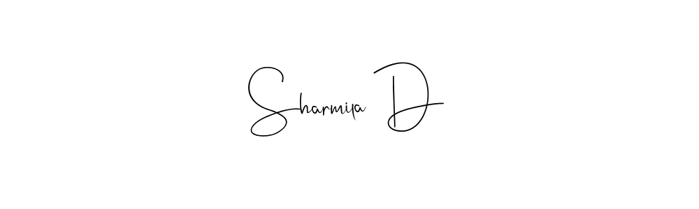 if you are searching for the best signature style for your name Sharmila D. so please give up your signature search. here we have designed multiple signature styles  using Andilay-7BmLP. Sharmila D signature style 4 images and pictures png