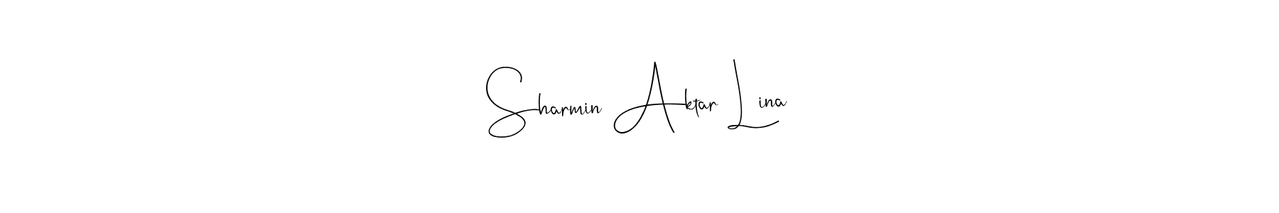 You should practise on your own different ways (Andilay-7BmLP) to write your name (Sharmin Aktar Lina) in signature. don't let someone else do it for you. Sharmin Aktar Lina signature style 4 images and pictures png