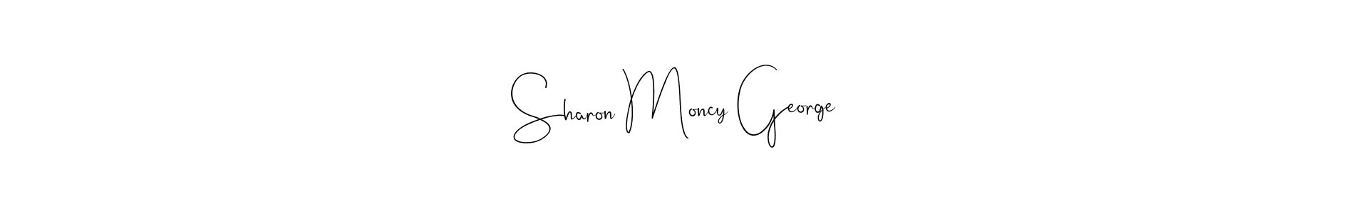 if you are searching for the best signature style for your name Sharon Moncy George. so please give up your signature search. here we have designed multiple signature styles  using Andilay-7BmLP. Sharon Moncy George signature style 4 images and pictures png