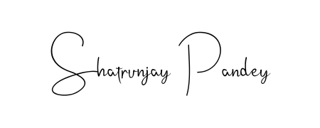 Try this chic Shatrunjay Pandey handwritten sign style. Using Andilay-7BmLP font elements, it gives your name a sleek, memorable identity. Shatrunjay Pandey signature style 4 images and pictures png