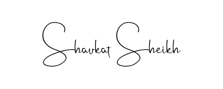 A stylish, flowing autograph style designed for name Shaukat Sheikh using Andilay-7BmLP typography. Perfect for digital creative projects. Shaukat Sheikh signature style 4 images and pictures png