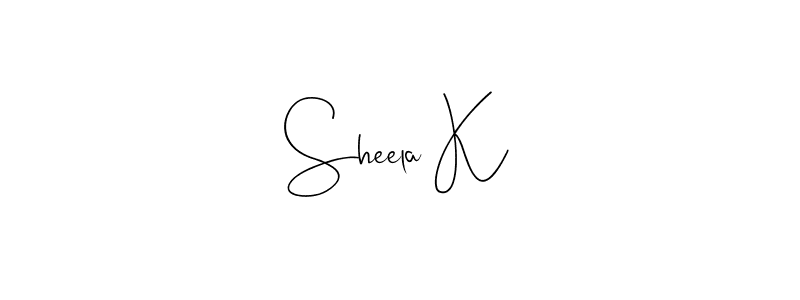 Sheela K stylish signature style. Best Handwritten Sign (Andilay-7BmLP) for my name. Handwritten Signature Collection Ideas for my name Sheela K. Sheela K signature style 4 images and pictures png