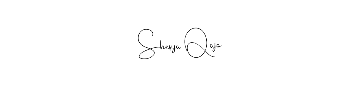 How to make Shefija Qaja name signature. Use Andilay-7BmLP style for creating short signs online. This is the latest handwritten sign. Shefija Qaja signature style 4 images and pictures png