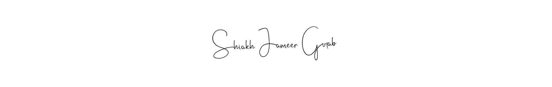 This is the best signature style for the Shiakh Jameer Gulab name. Also you like these signature font (Andilay-7BmLP). Mix name signature. Shiakh Jameer Gulab signature style 4 images and pictures png