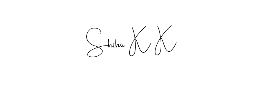 Use a signature maker to create a handwritten signature online. With this signature software, you can design (Andilay-7BmLP) your own signature for name Shiha K K. Shiha K K signature style 4 images and pictures png