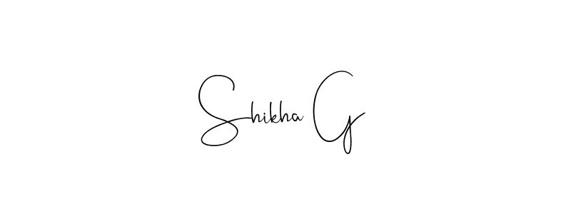 Use a signature maker to create a handwritten signature online. With this signature software, you can design (Andilay-7BmLP) your own signature for name Shikha G. Shikha G signature style 4 images and pictures png