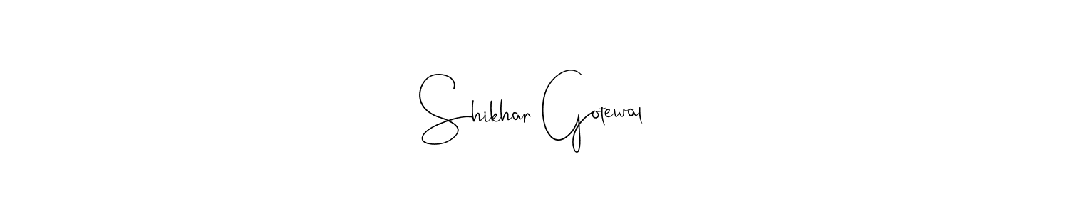 Also You can easily find your signature by using the search form. We will create Shikhar Gotewal name handwritten signature images for you free of cost using Andilay-7BmLP sign style. Shikhar Gotewal signature style 4 images and pictures png