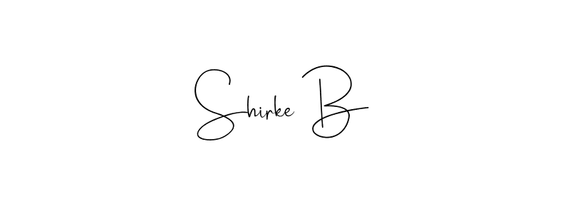 if you are searching for the best signature style for your name Shirke B. so please give up your signature search. here we have designed multiple signature styles  using Andilay-7BmLP. Shirke B signature style 4 images and pictures png