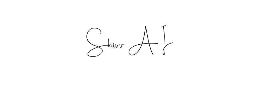 How to make Shivu A I name signature. Use Andilay-7BmLP style for creating short signs online. This is the latest handwritten sign. Shivu A I signature style 4 images and pictures png