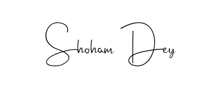 A sleek calligraphic signature for name Shoham Dey utilizing Andilay-7BmLP styling. Great for adding personal signatures to photos and art. Shoham Dey signature style 4 images and pictures png