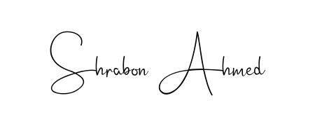 Create an unforgettable impression when signing with Shrabon Ahmed name styled in Andilay-7BmLP typography. 100% free online generator. Shrabon Ahmed signature style 4 images and pictures png