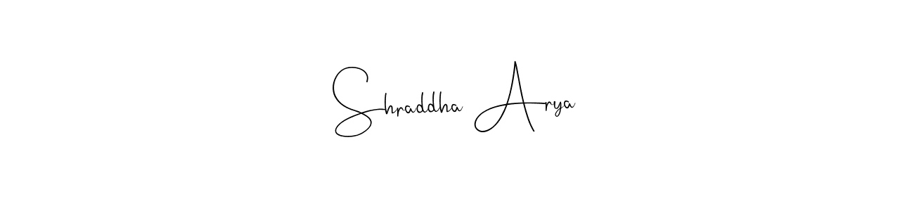 You should practise on your own different ways (Andilay-7BmLP) to write your name (Shraddha Arya) in signature. don't let someone else do it for you. Shraddha Arya signature style 4 images and pictures png
