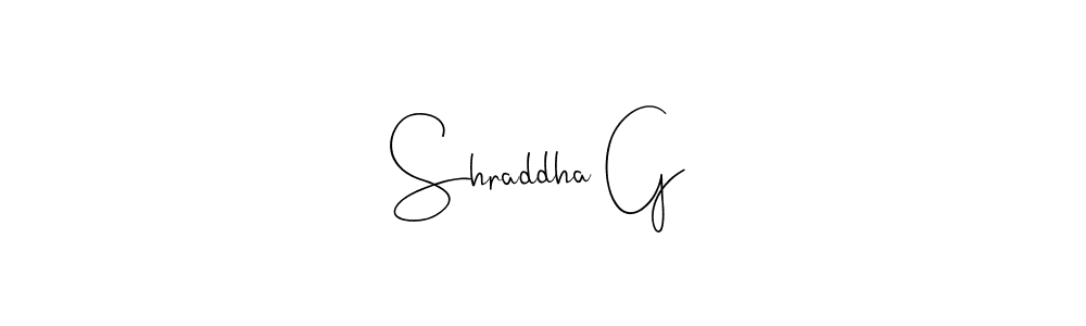 Use a signature maker to create a handwritten signature online. With this signature software, you can design (Andilay-7BmLP) your own signature for name Shraddha G. Shraddha G signature style 4 images and pictures png