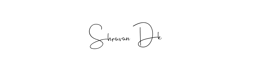 How to make Shravan Dk name signature. Use Andilay-7BmLP style for creating short signs online. This is the latest handwritten sign. Shravan Dk signature style 4 images and pictures png