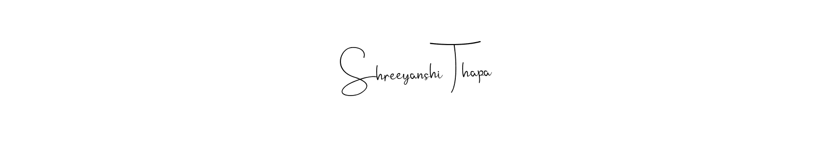 You can use this online signature creator to create a handwritten signature for the name Shreeyanshi Thapa. This is the best online autograph maker. Shreeyanshi Thapa signature style 4 images and pictures png