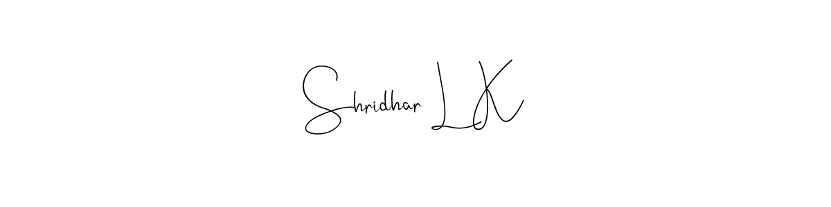 You can use this online signature creator to create a handwritten signature for the name Shridhar L K. This is the best online autograph maker. Shridhar L K signature style 4 images and pictures png
