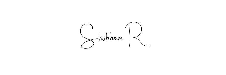 Make a beautiful signature design for name Shubham R. With this signature (Andilay-7BmLP) style, you can create a handwritten signature for free. Shubham R signature style 4 images and pictures png