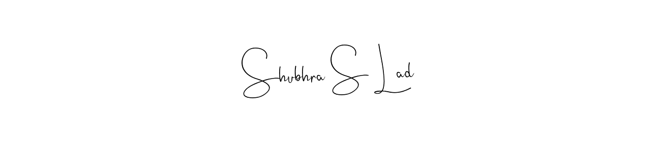 The best way (Andilay-7BmLP) to make a short signature is to pick only two or three words in your name. The name Shubhra S Lad include a total of six letters. For converting this name. Shubhra S Lad signature style 4 images and pictures png