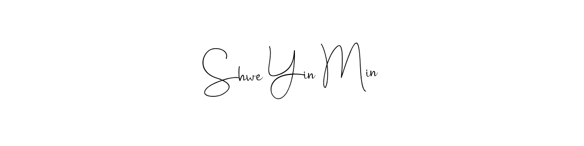 How to make Shwe Yin Min name signature. Use Andilay-7BmLP style for creating short signs online. This is the latest handwritten sign. Shwe Yin Min signature style 4 images and pictures png