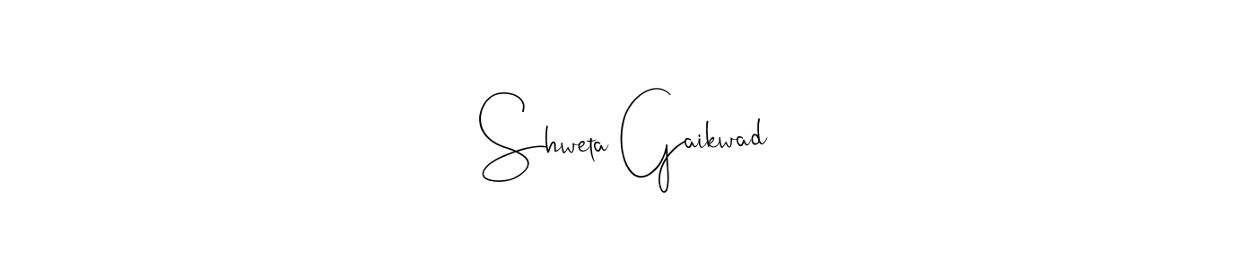 How to make Shweta Gaikwad name signature. Use Andilay-7BmLP style for creating short signs online. This is the latest handwritten sign. Shweta Gaikwad signature style 4 images and pictures png