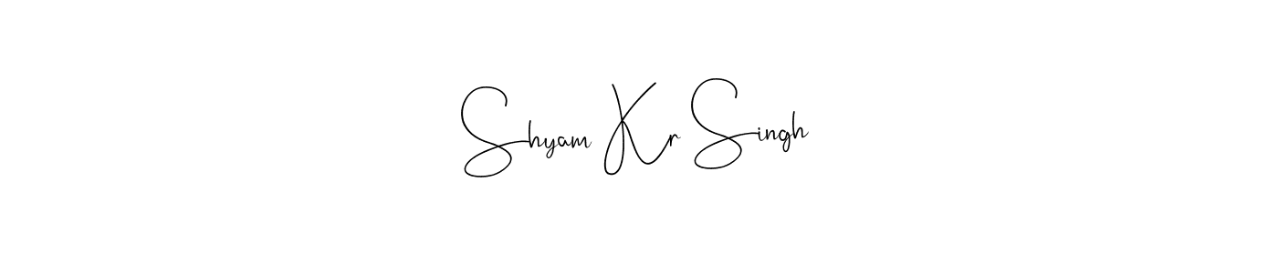 if you are searching for the best signature style for your name Shyam Kr Singh. so please give up your signature search. here we have designed multiple signature styles  using Andilay-7BmLP. Shyam Kr Singh signature style 4 images and pictures png