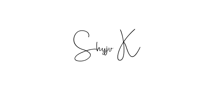 Make a beautiful signature design for name Shyju K. With this signature (Andilay-7BmLP) style, you can create a handwritten signature for free. Shyju K signature style 4 images and pictures png