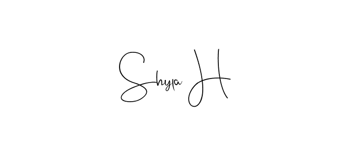 Make a beautiful signature design for name Shyla H. Use this online signature maker to create a handwritten signature for free. Shyla H signature style 4 images and pictures png