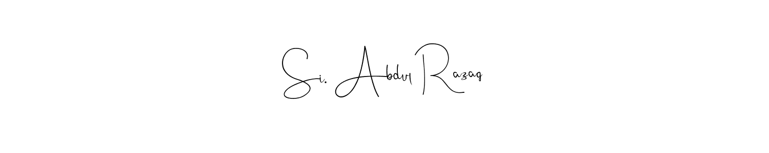 Use a signature maker to create a handwritten signature online. With this signature software, you can design (Andilay-7BmLP) your own signature for name Si. Abdul Razaq. Si. Abdul Razaq signature style 4 images and pictures png