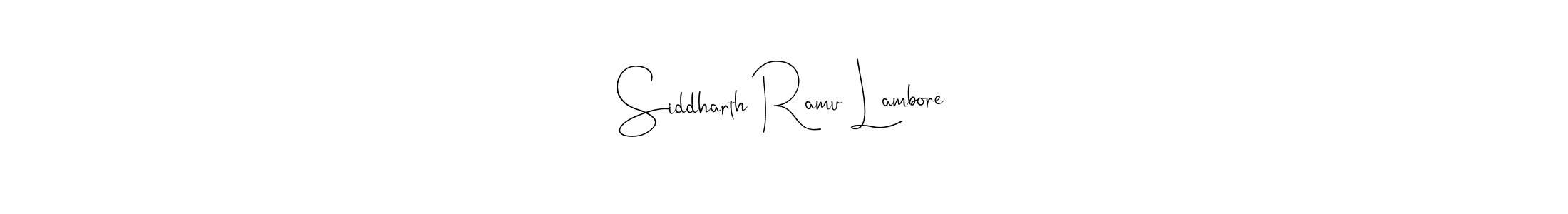 Siddharth Ramu Lambore stylish signature style. Best Handwritten Sign (Andilay-7BmLP) for my name. Handwritten Signature Collection Ideas for my name Siddharth Ramu Lambore. Siddharth Ramu Lambore signature style 4 images and pictures png