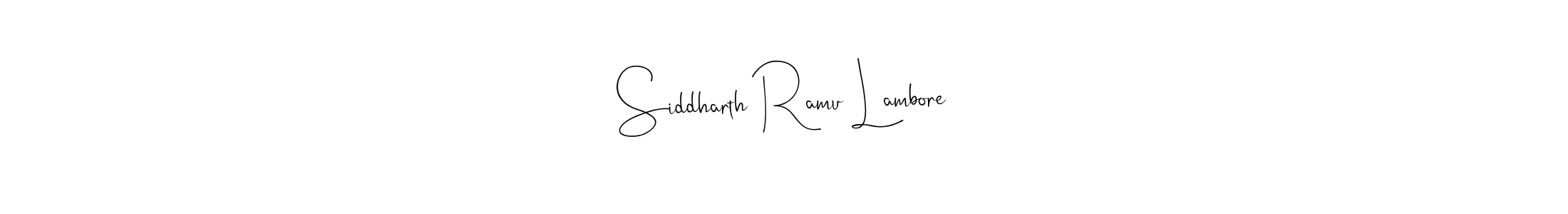 This is the best signature style for the Siddharth Ramu Lambore name. Also you like these signature font (Andilay-7BmLP). Mix name signature. Siddharth Ramu Lambore signature style 4 images and pictures png