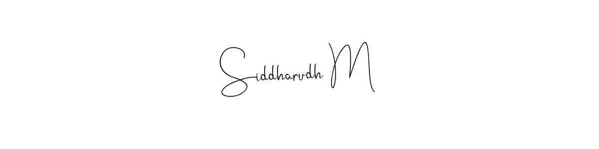 if you are searching for the best signature style for your name Siddharudh M. so please give up your signature search. here we have designed multiple signature styles  using Andilay-7BmLP. Siddharudh M signature style 4 images and pictures png