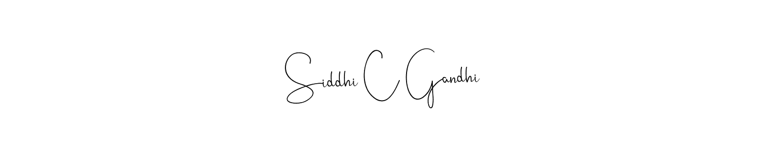 Andilay-7BmLP is a professional signature style that is perfect for those who want to add a touch of class to their signature. It is also a great choice for those who want to make their signature more unique. Get Siddhi C Gandhi name to fancy signature for free. Siddhi C Gandhi signature style 4 images and pictures png