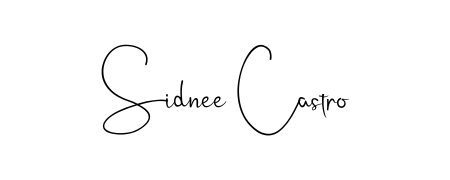 Create an unforgettable impression when signing with Sidnee Castro name styled in Andilay-7BmLP typography. 100% free online generator. Sidnee Castro signature style 4 images and pictures png
