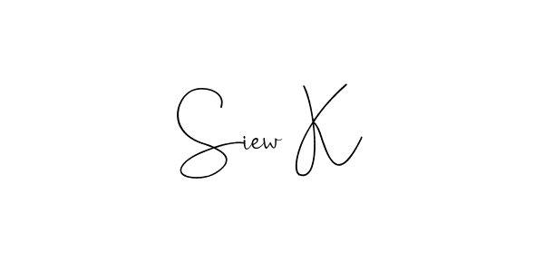 Make a beautiful signature design for name Siew K. With this signature (Andilay-7BmLP) style, you can create a handwritten signature for free. Siew K signature style 4 images and pictures png