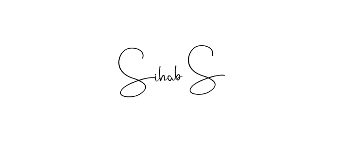 This is the best signature style for the Sihab S name. Also you like these signature font (Andilay-7BmLP). Mix name signature. Sihab S signature style 4 images and pictures png