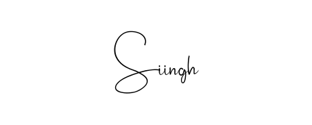 A sleek calligraphic signature for name Siingh utilizing Andilay-7BmLP styling. Great for adding personal signatures to photos and art. Siingh signature style 4 images and pictures png