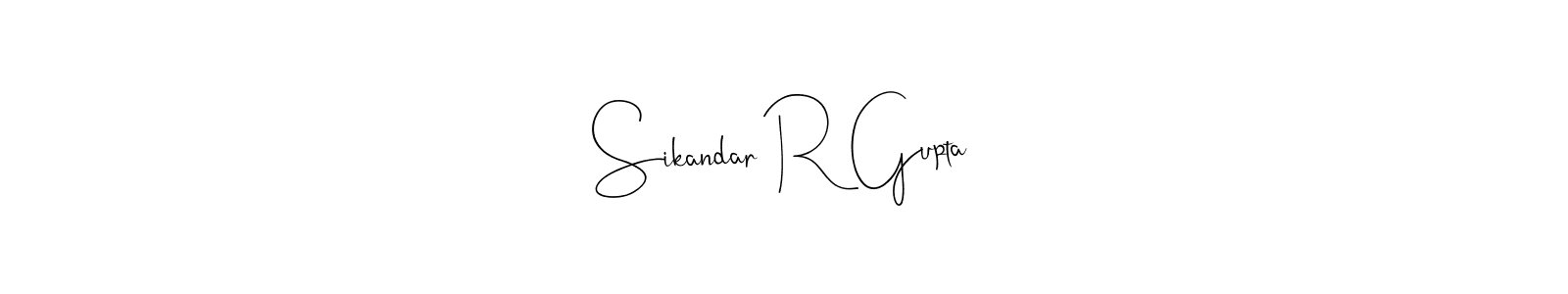 if you are searching for the best signature style for your name Sikandar R Gupta. so please give up your signature search. here we have designed multiple signature styles  using Andilay-7BmLP. Sikandar R Gupta signature style 4 images and pictures png