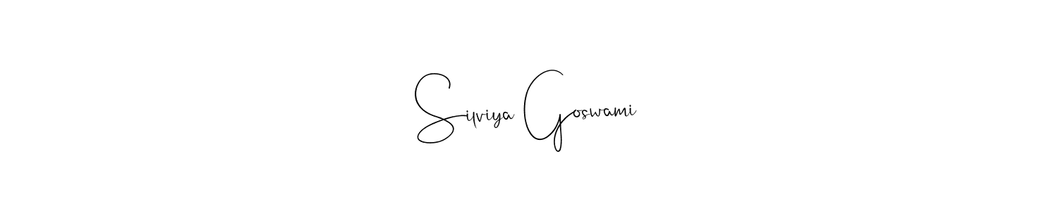 if you are searching for the best signature style for your name Silviya Goswami. so please give up your signature search. here we have designed multiple signature styles  using Andilay-7BmLP. Silviya Goswami signature style 4 images and pictures png