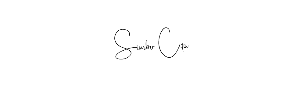 Make a beautiful signature design for name Simbu Cita. With this signature (Andilay-7BmLP) style, you can create a handwritten signature for free. Simbu Cita signature style 4 images and pictures png