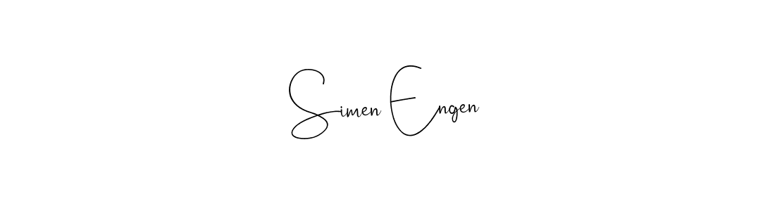 Make a beautiful signature design for name Simen Engen. With this signature (Andilay-7BmLP) style, you can create a handwritten signature for free. Simen Engen signature style 4 images and pictures png