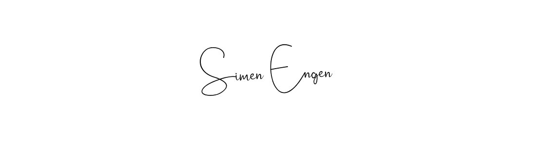 Make a beautiful signature design for name Simen Engen. With this signature (Andilay-7BmLP) style, you can create a handwritten signature for free. Simen Engen signature style 4 images and pictures png