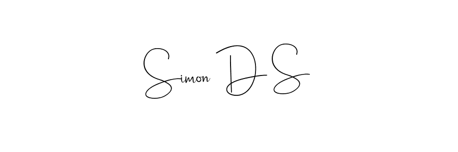 How to make Simon D S signature? Andilay-7BmLP is a professional autograph style. Create handwritten signature for Simon D S name. Simon D S signature style 4 images and pictures png