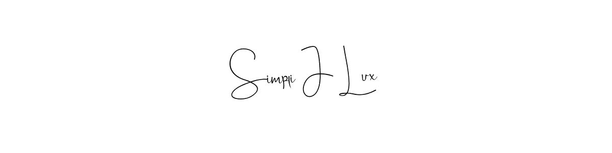 Use a signature maker to create a handwritten signature online. With this signature software, you can design (Andilay-7BmLP) your own signature for name Simpli J Lux. Simpli J Lux signature style 4 images and pictures png