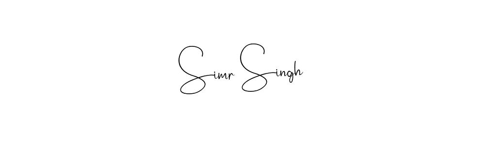 How to make Simr Singh signature? Andilay-7BmLP is a professional autograph style. Create handwritten signature for Simr Singh name. Simr Singh signature style 4 images and pictures png