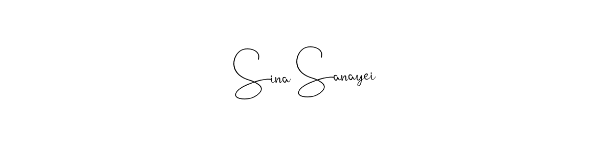 How to make Sina Sanayei name signature. Use Andilay-7BmLP style for creating short signs online. This is the latest handwritten sign. Sina Sanayei signature style 4 images and pictures png
