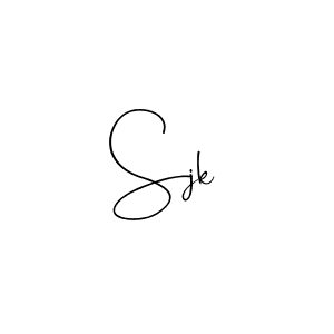 Make a beautiful signature design for name Sjk. With this signature (Andilay-7BmLP) style, you can create a handwritten signature for free. Sjk signature style 4 images and pictures png