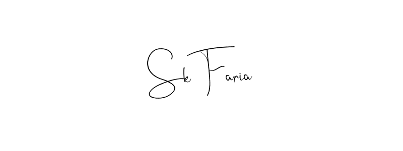 The best way (Andilay-7BmLP) to make a short signature is to pick only two or three words in your name. The name Sk Faria include a total of six letters. For converting this name. Sk Faria signature style 4 images and pictures png
